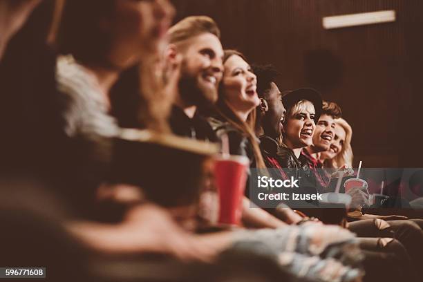 Group Of People In The Cinema Stock Photo - Download Image Now - Movie Theater, Movie, Audience