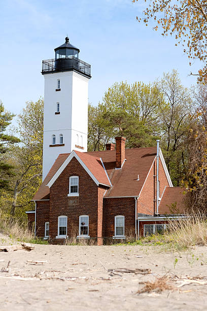 istock Presque Isle lighthouse, built in 1872 596772776