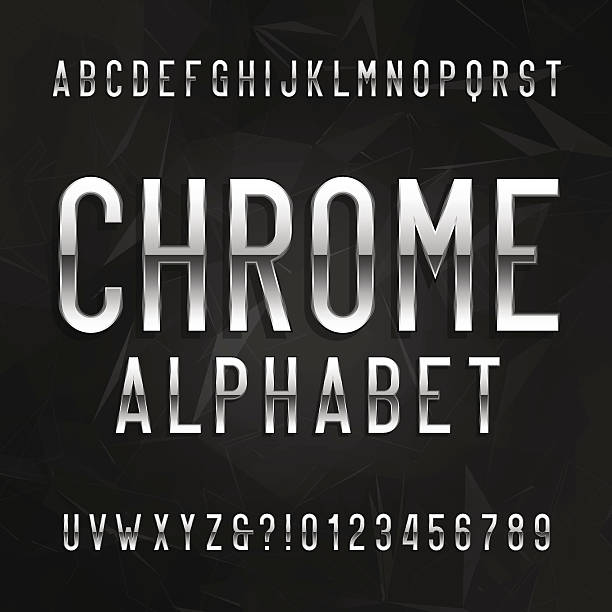 хром шрифт алфавит - chrome stock illustrations