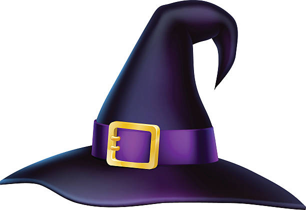 illustrazioni stock, clip art, cartoni animati e icone di tendenza di cappello strega halloween cartone animato - witchs hat