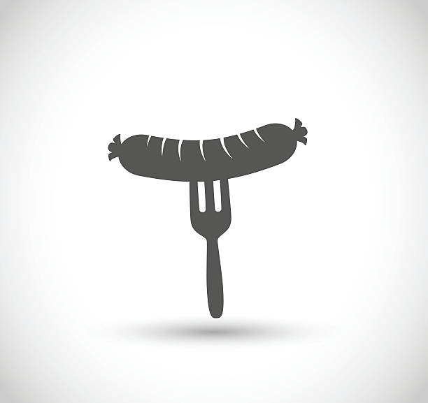 ilustrações, clipart, desenhos animados e ícones de ilustração vetorial do ícone da salsicha - sausage grilled isolated single object