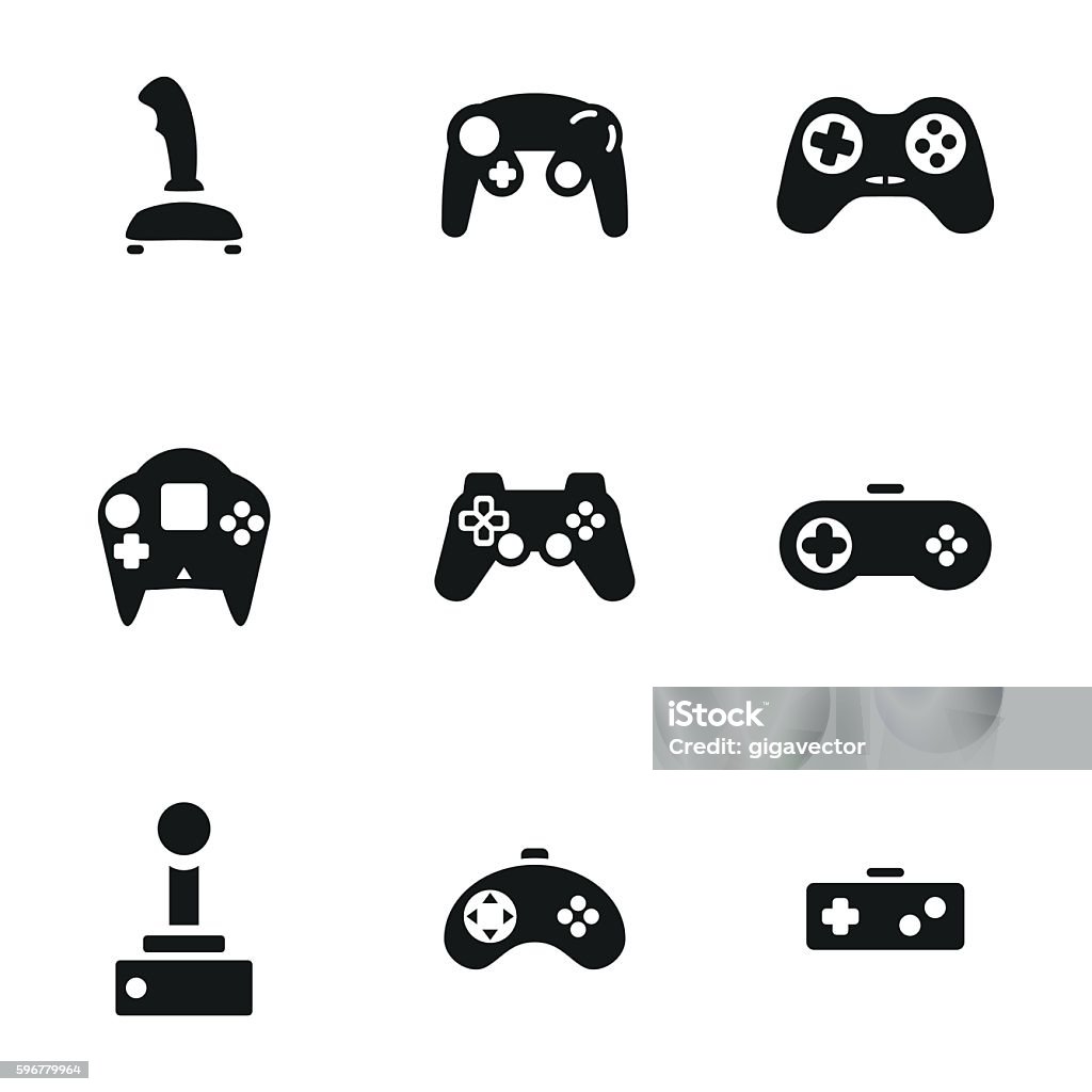Iconos vectoriales de joystick - arte vectorial de Ícono libre de derechos
