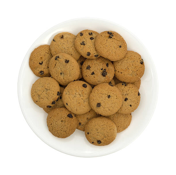 istock Vanilla chocolate chip crunchy cookies on a plate 596779972