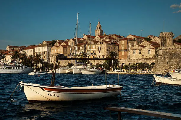 Korcula city on the island Korcula as a part of Croatia in Adriatic sea.