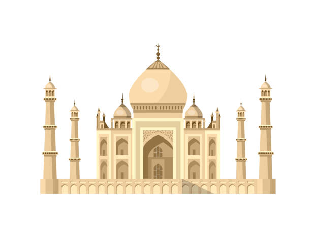 most famous World landmark. Vector illustration of Taj Mahal High quality, detailed most famous World landmark. Vector illustration of Taj Mahal an ancient Palace in India. Travel vector mahal stock illustrations