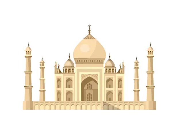 Vector illustration of most famous World landmark. Vector illustration of Taj Mahal