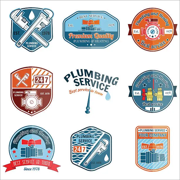 Vector illustration of Set of retro vintage badges and labels.