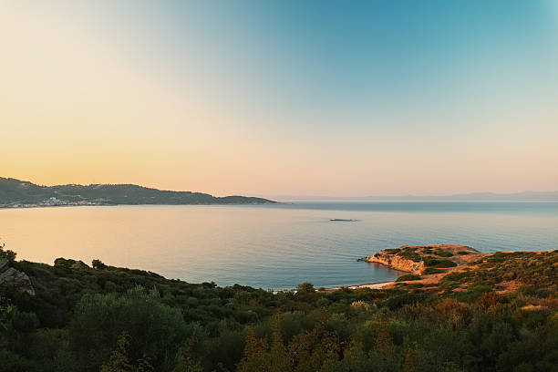istock Sunset on famous Greek island 596786232