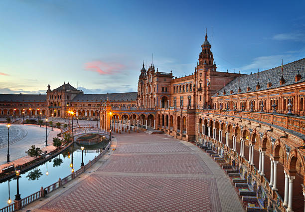 istock Seville, Spain. Plaza de Espana (Spain Square) after sunset 596786264