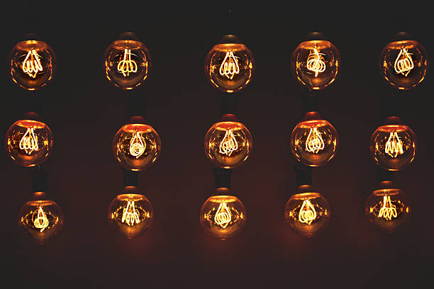 istock Lamps with interesting shape of tungsten filament 596786668
