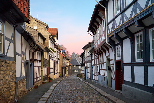 Street in the Old town of Gorlar, Lower Saxony, Germany.