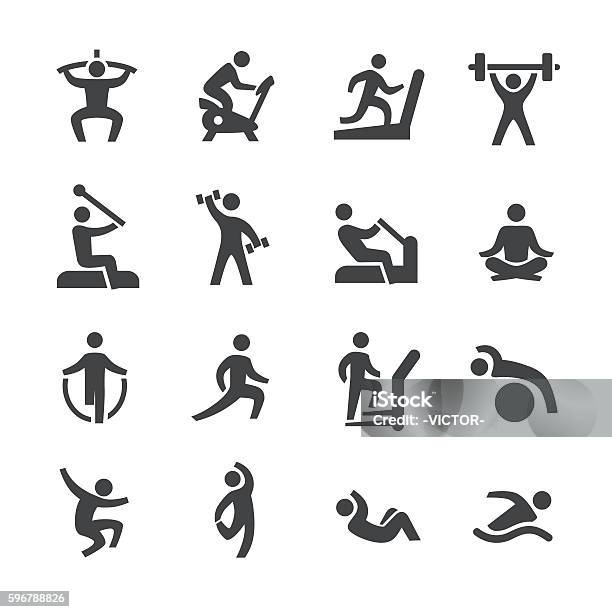 Fitness Icons Acme Series Stock Illustration - Download Image Now - Icon Symbol, Gym, Health Club