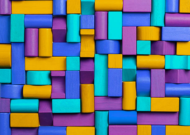istock Toys Blocks Background, Abstract Mosaic Multicolored Kids Toy Bricks 596789658
