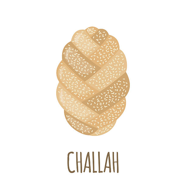 ilustrações, clipart, desenhos animados e ícones de ícone challah em estilo plano. - bread white background isolated loaf of bread