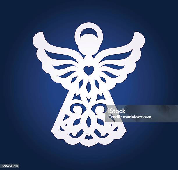 Christams Decorative Angel Stock Illustration - Download Image Now - Angel, In Silhouette, Christmas