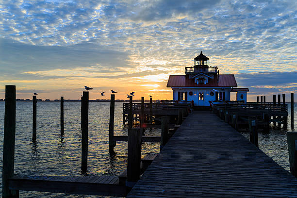 istock Manteo NC Marsh's Lighthouse at Christmas sunrise 596790946