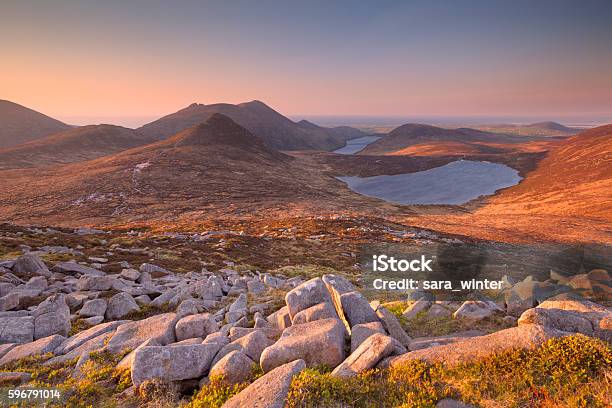 Sunrise Over The Mourne Mountains And Lakes In Northern Ireland Stock Photo - Download Image Now