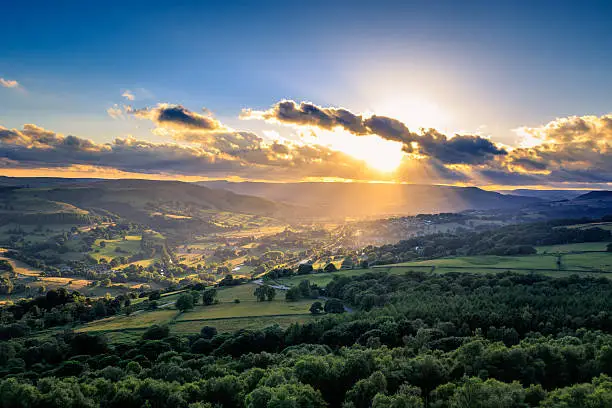 A beautiful sunset on the Peak District