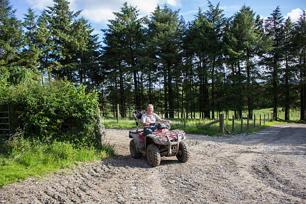 istock Farmer on quad bike 596792148