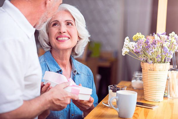 istock Cheerful couple resting in the cafe 596792604