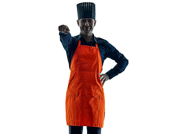 man cooking chef silhouette isolated