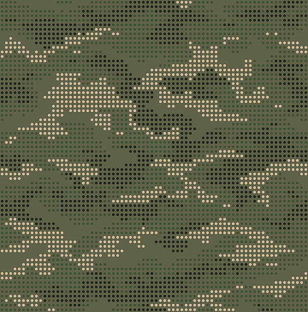 Dot camouflage seamless pattern green Seamless repeat pattern of modern dot camouflage in green coloration. military patterns stock illustrations
