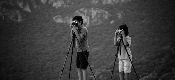 Young Boy Photo shooting with brothers in nature