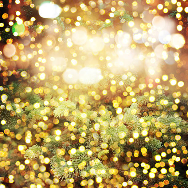 istock Christmas background with shining lights 596797294