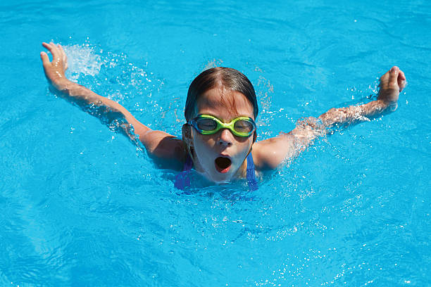 istock Child swims butterfly style 596798436