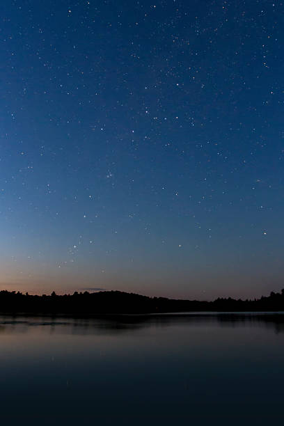 istock Stars over a cottage lake 596799468