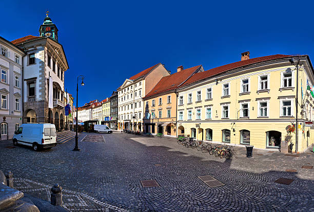 istock Ljubljana city hall and square view 596799976