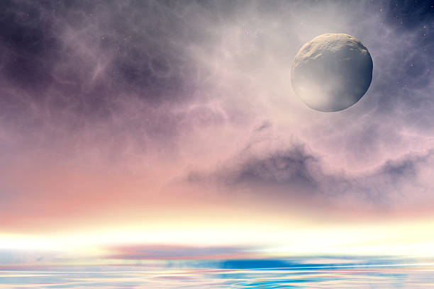 istock Sky of stranger planet, 3D rendering 596800034