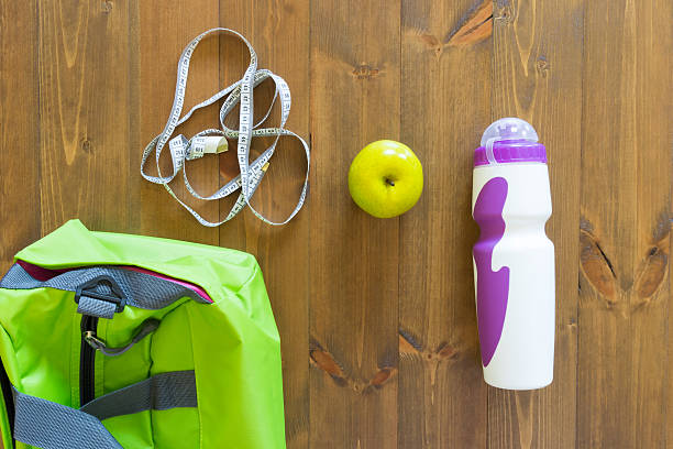 istock Sports bag and food 596803536
