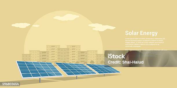 Solar Energy Concept Stock Illustration - Download Image Now - Solar Energy, Solar Panel, Sun