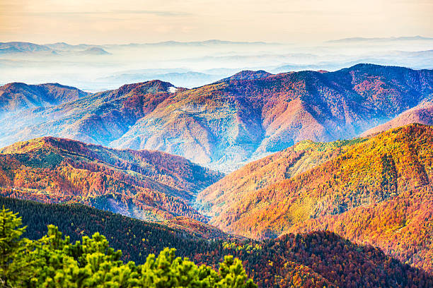 istock Beautiful blue mountains and hills 596804292