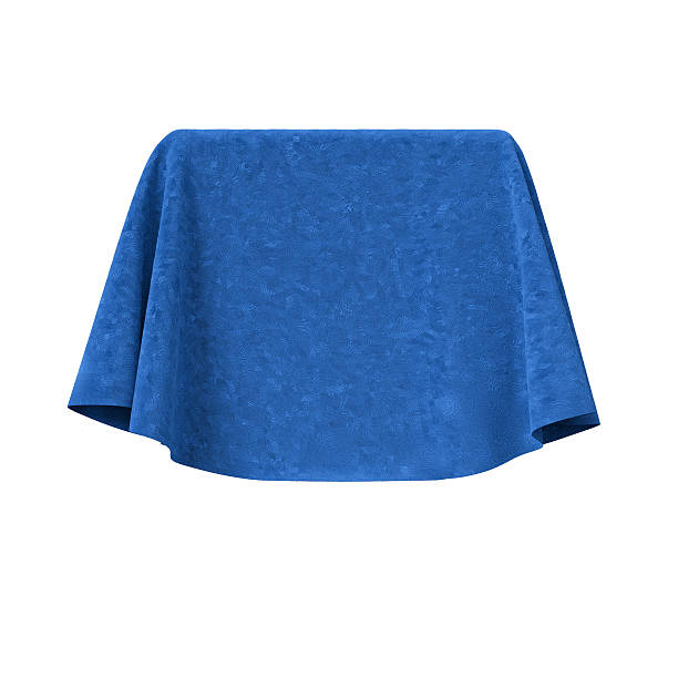 istock Box covered with blue velvet fabric. 596804556
