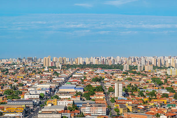 istock Aerial View of Fortaleza Brasil From Window Plane 596804592