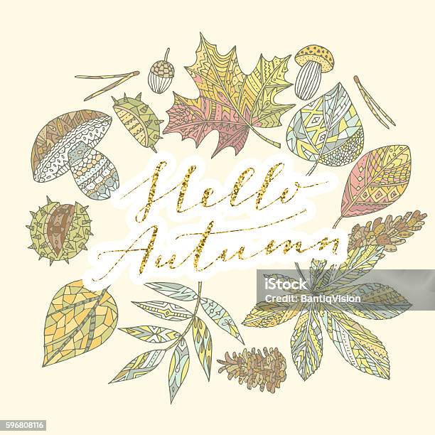 Hello Autumn Stock Illustration - Download Image Now - Abstract, Adult, Autumn