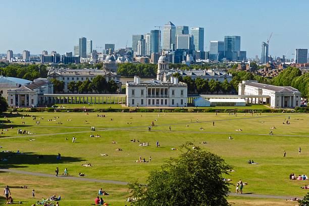 Londres - Greenwich Park, Queen's House, Canary Wharf Greenwich Park queen's house stock pictures, royalty-free photos & images