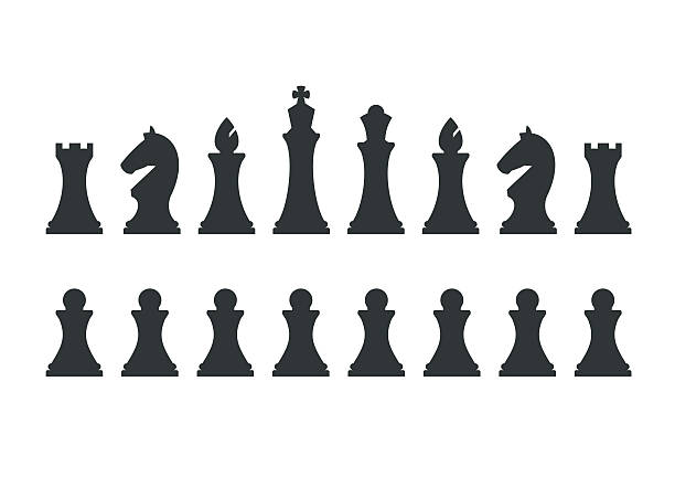 illustrations, cliparts, dessins animés et icônes de définir des pièces d’échecs isolées sur fond blanc - échec