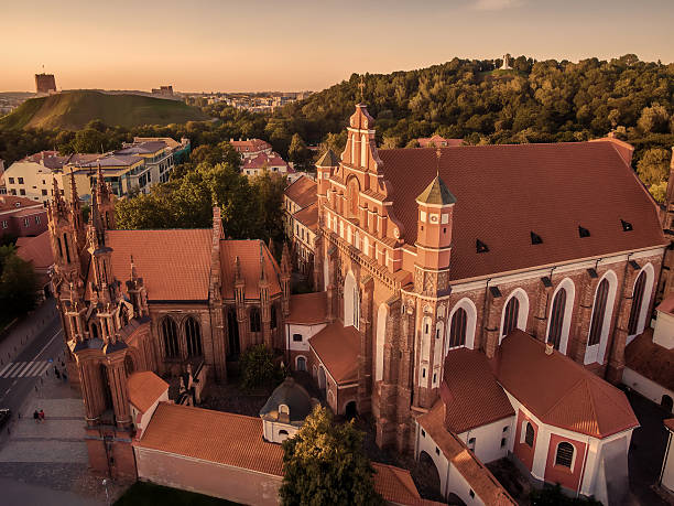 istock AERIAL. Vilnius, Lithuania: St Anne's and Bernadines Churches 596813596