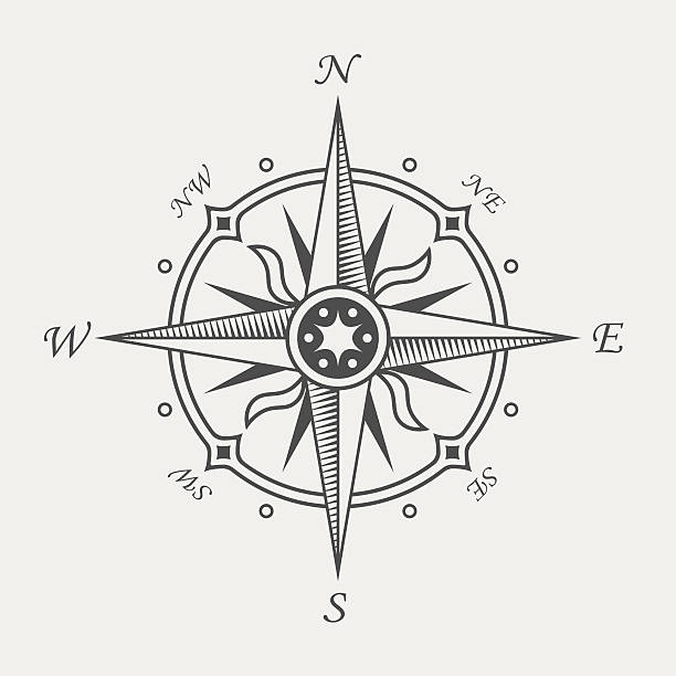 символ розы ветра или компаса - compass rose stock illustrations