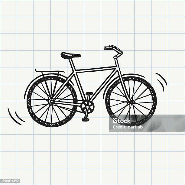 Bike Doodle Symbol Stock Vektor Art und mehr Bilder von Fahrrad - Fahrrad, Radfahren, Zeichnen