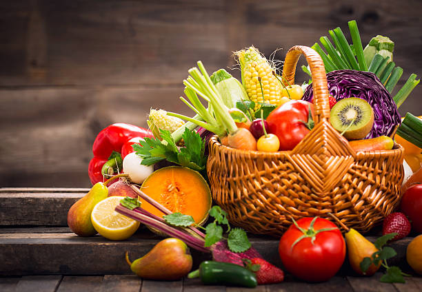 istock Fresh fruits and vegetables in the basket 596815046