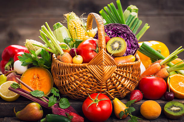 istock Fresh fruits and vegetables in the basket 596815054