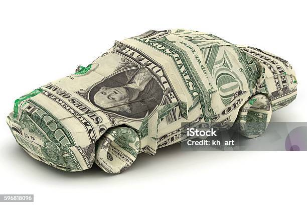 Car Dollar Origami Stock Photo - Download Image Now - Car, Currency, Paper Currency