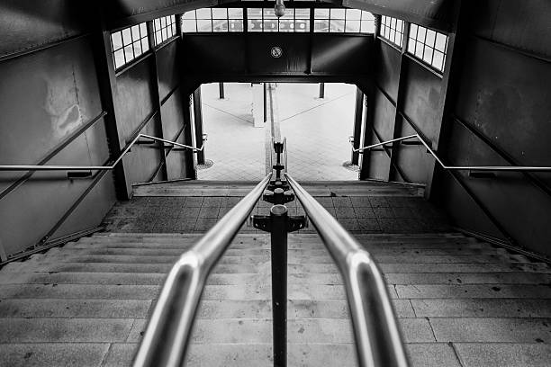 istock High Angle View Of Staircase At Subway Station 597185463