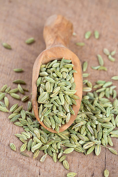 istock fennel seed in a wooden scoop on table 597214870