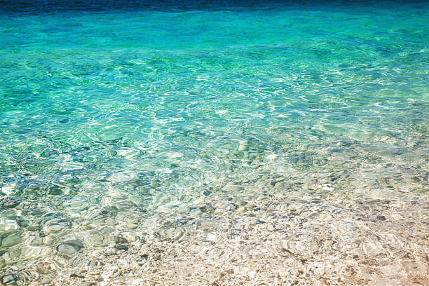 istock Sea water surface with coastal pebble under it 597224214