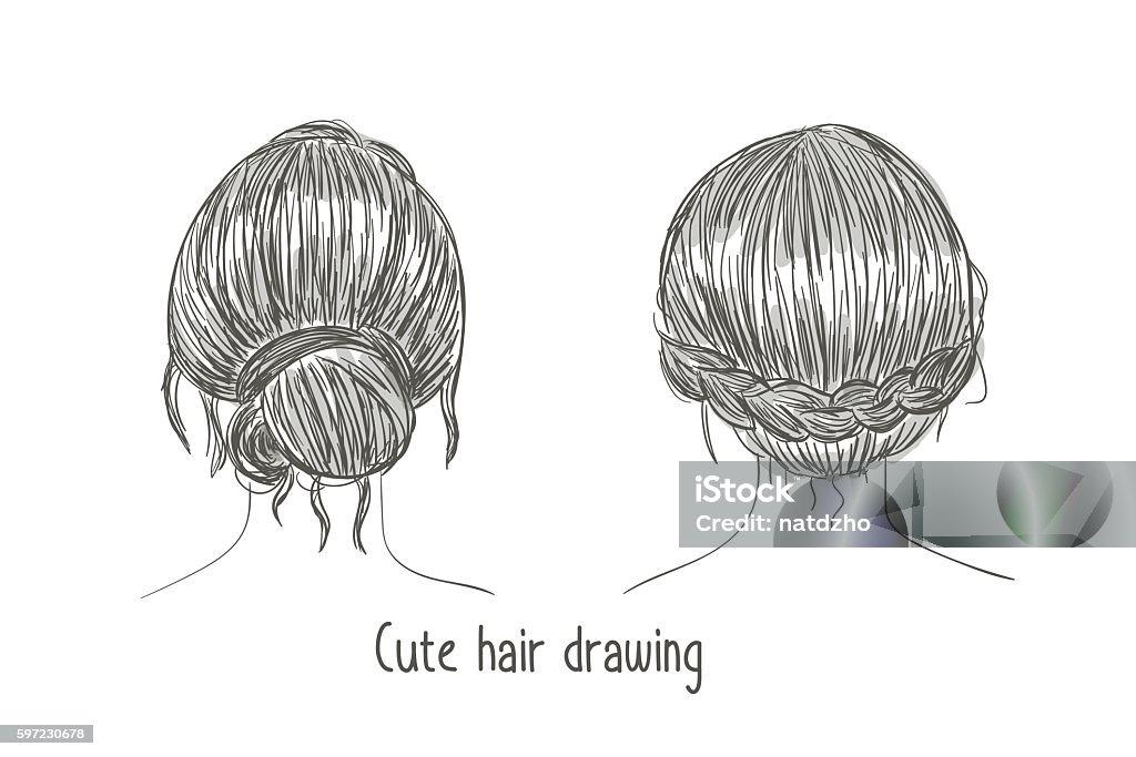 귀여운 머리 그리기 여성의 헤어 스타일 벡터 손 도면 머리 모양에 대한 스톡 벡터 아트 및 기타 이미지 - 머리 모양, 모형, 벡터 -  Istock